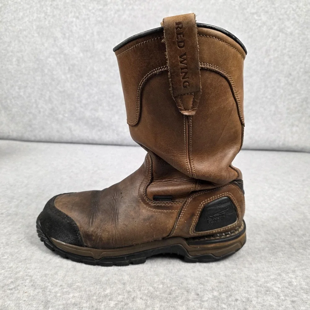 Red Wing Boots Mens Size‎ 8.5 D Brown Waterproof Pull On Work Safety Toe 4448